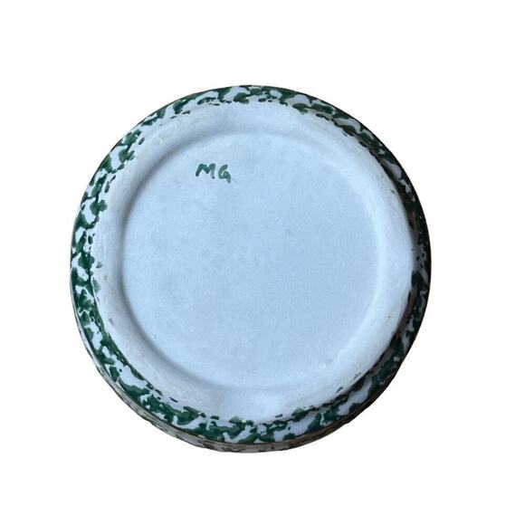 Roseville Henn Pottery. Green Sponged. Small bowl. Dessert. serve-ware - Picture 3 of 5